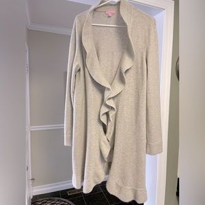 Lilly Pulitzer 💯 cashmere ruffled collar sweater XL!!!
